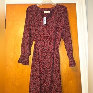 LOFT red leopard print dress